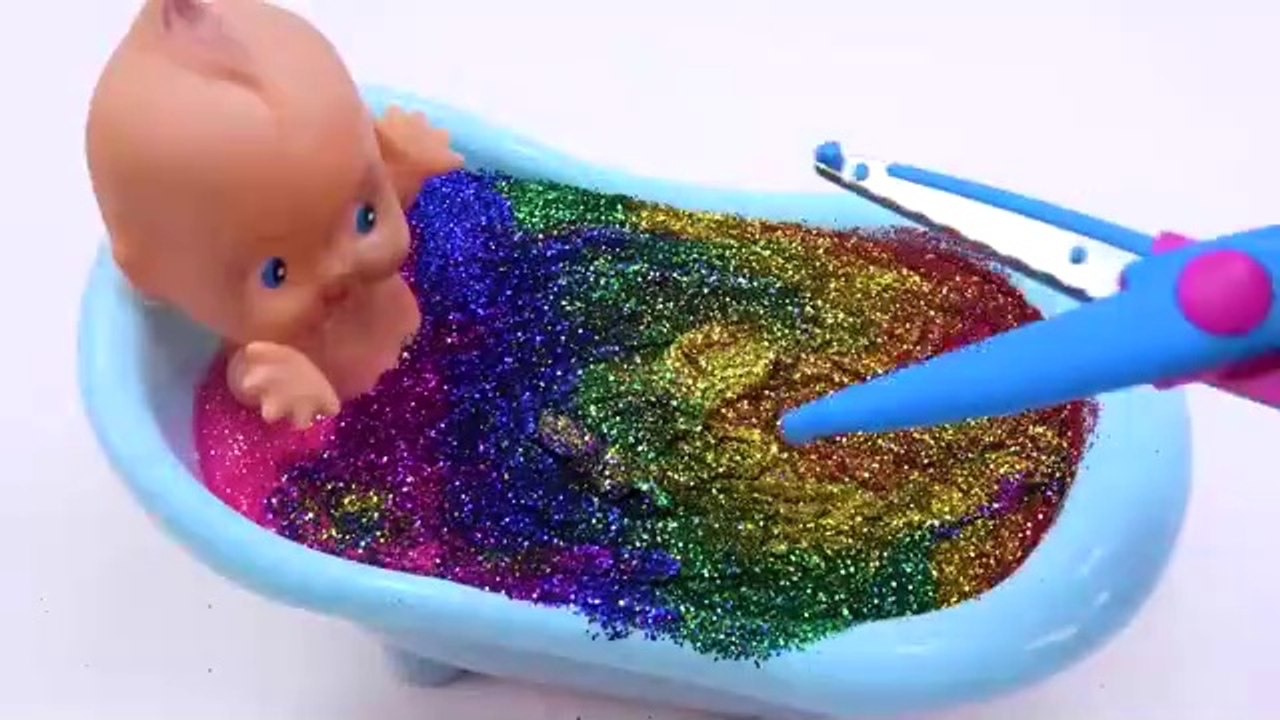 Satisfying Video|Mixing All Store Bought Slime Smoothie Into Bathtub Baby Asmr