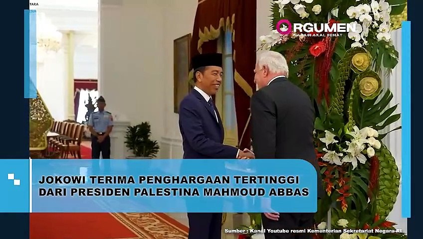 Jokowi Menerima Penghargaan Tertinggi Dari Presiden Palestina Mahmoud Abbas