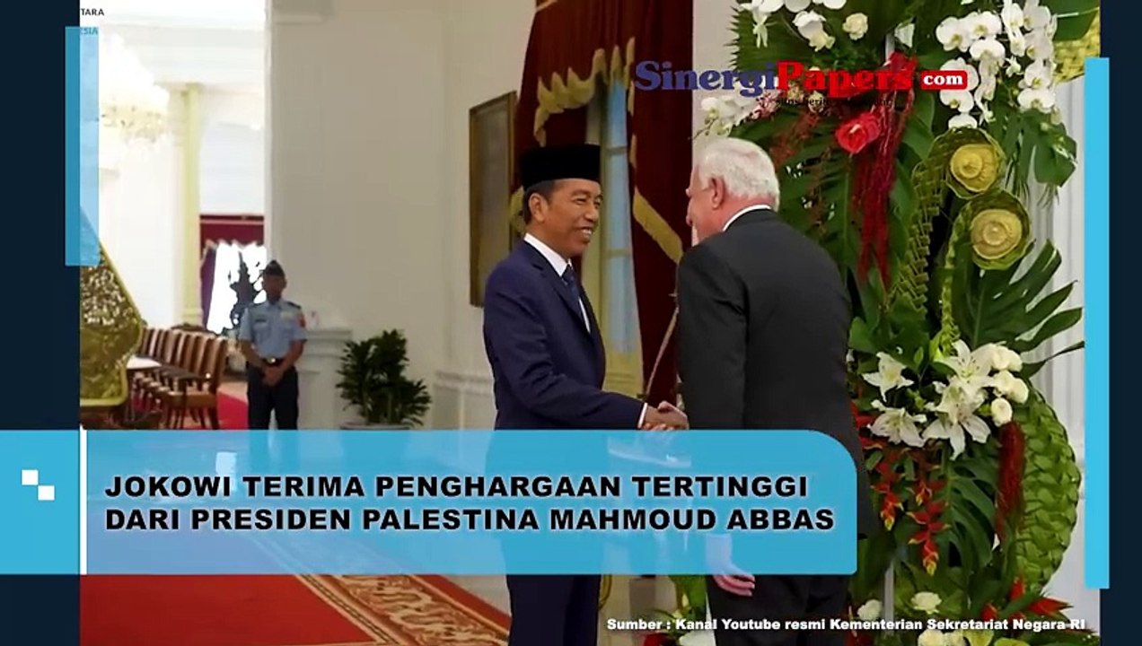 Jokowi Terima Penghargaan Tertinggi Dari Presiden Palestina Mahmoud Abbas
