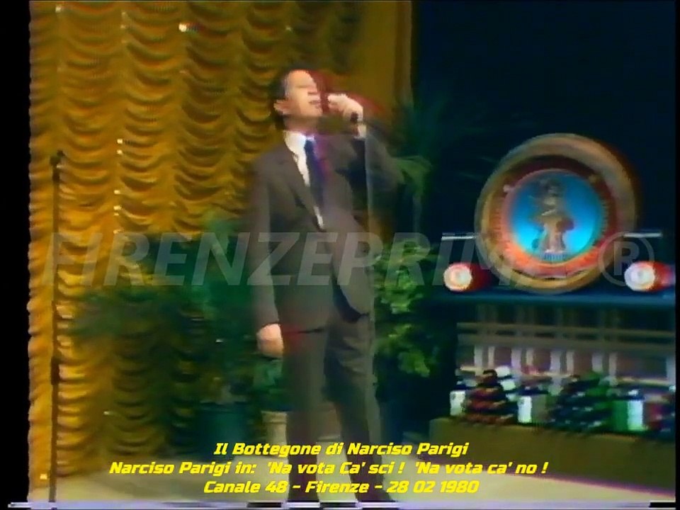 Il Bottegone. Narciso Parigi in  'Na vota ca scì, 'na vota ca no. Canale 48 - Firenze 08 03 1980