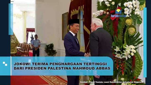 Jokowi Terima Penghargaan Tertinggi dari Presiden Palestina Mahmoud Abbas