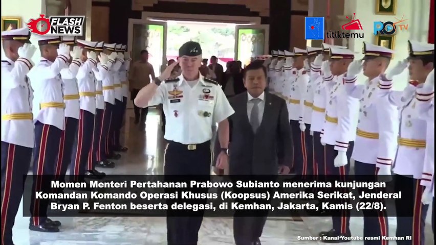Menhan Prabowo Terima Kunjungan Komandan Komando Operasi Khusus (Koopsus) Amerika Serikat Bahas Perkuatan Kemitraan