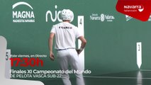 El campeonato mundial de pelota se juega el viernes y sábado en Navarra Televisión