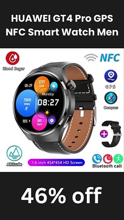 HUAWEI GT4 Pro GPS NFC Smart Watch Men