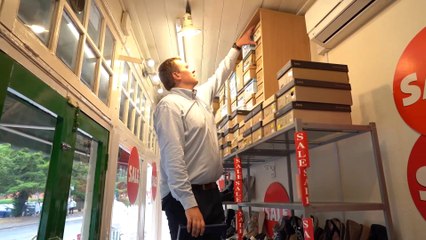 Britain's smallest shoe shop proves tight fit at just 3ft wide