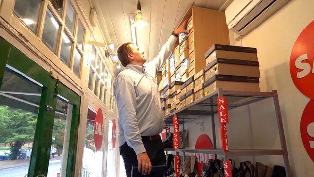 Britain's smallest shoe shop proves tight fit at just 3ft wide