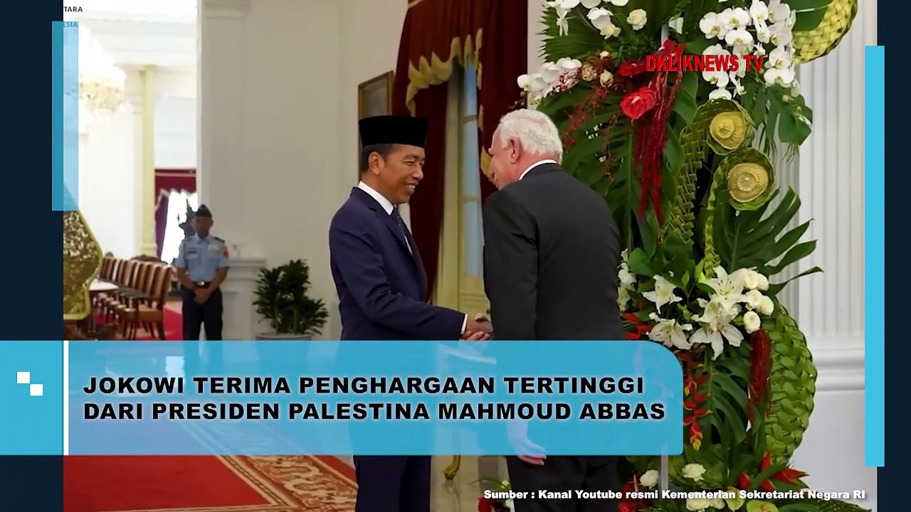 Jokowi Terima Penghargaan Tertinggi dari Presiden Palestina Mahmoud Abbas