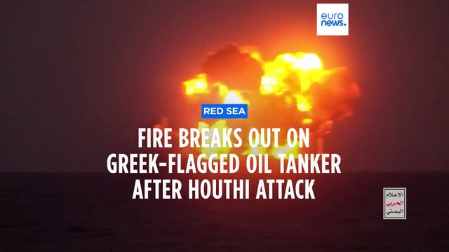 Greek-flagged oil tanker on fire and appears to be adrift in Red Sea