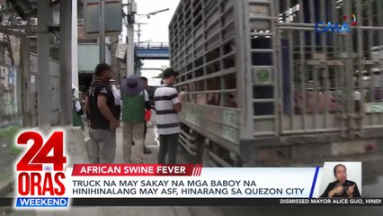 Truck na may sakay na mga baboy na hinihinalang may ASF, hinarang sa Quezon City | 24 Oras Weekend