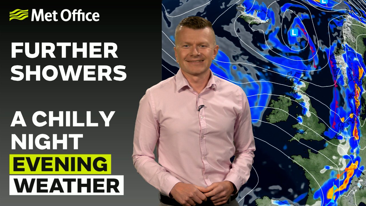 Met Office Evening Weather Forecast 24/08/2024 - Showers with cooler temperatures