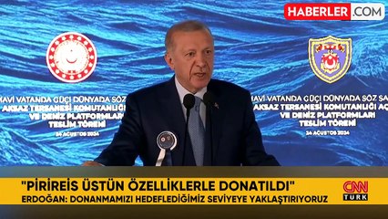 "Pirireis" göreve başladı! Erdoğan törende 2 müjde daha verdi