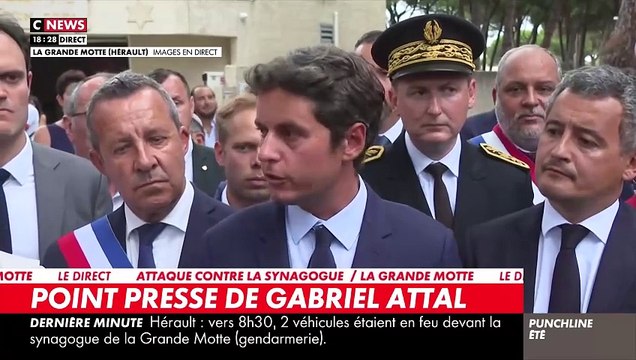 La Grande-Motte : La déclaration de Gabriel Attal devant la synagogue attaquée