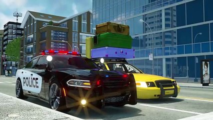 Sergeant Lucas the Police Car Helps Broken Taxi Cab -  Police Cartoon Series For kids.