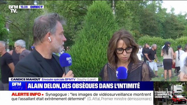 Mort d'Alain Delon: les admirateurs de l'acteur toujours présents devant la résidence de l'acteur à Douchy, malgré la fin des obsèques