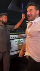 Arbaaz Khan with wife Shura Khan at birthday bash.