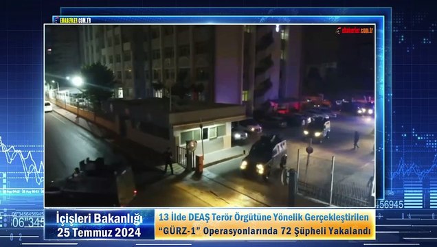13 İlde DEAŞ Terör Örgütüne Yönelik Gerçekleştirilen “GÜRZ-1” Operasyonlarında 72 Şüpheli Yakalandı