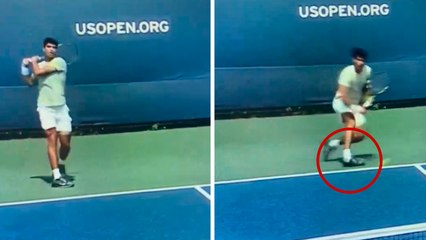 Carlos Alcaraz se tuerce el tobillo y sale del entrenamiento, a solo dias del US OPEN