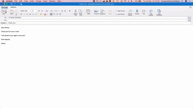 How to SEND a Basic E Mail Using Microsoft Outlook On a Mac - Basic Tutorial | New