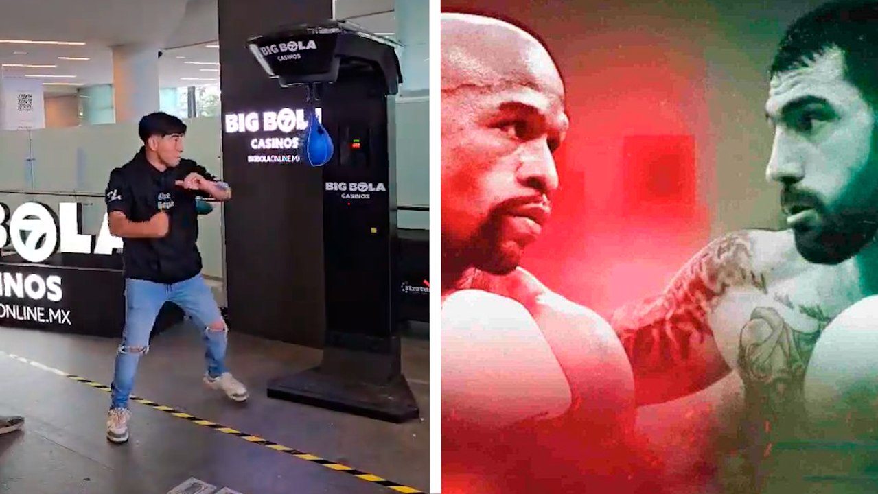 Arena CDMX: Aficionados aprovechan a medir su fuerza previo a la pelea de Floyd Mayweather vs. John Gotti III