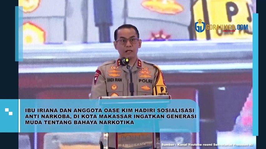 IBU IRIANA DAN ANGGOTA OASE KIM HADIRI SOSIALISASI ANTI NARKOBA, DI KOTA MAKASSAR INGATKAN GENERASI MUDA TENTANG BAHAYA NARKOTIKA