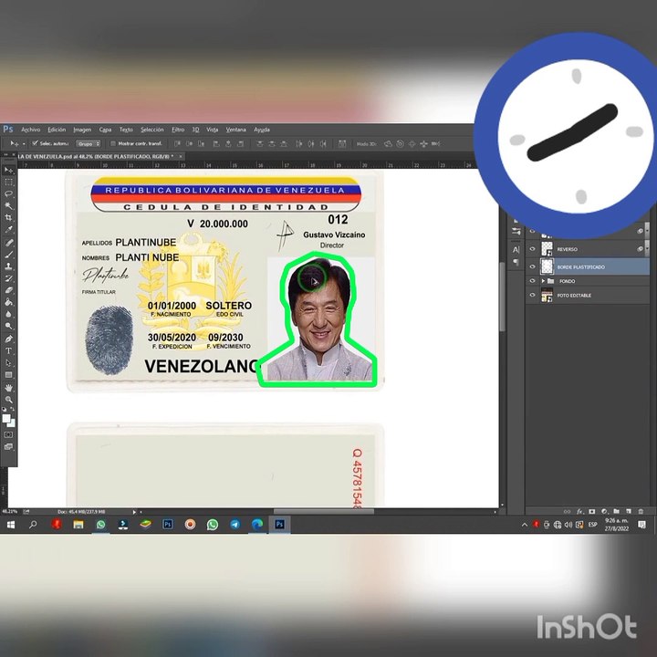 Plantilla Editable Cedula Venezolana PSD Photoshop