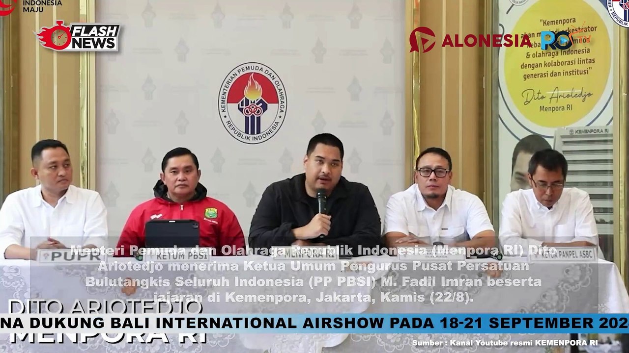 Menpora Dito Terima Ketum PBSI Fadil Imran, Bahas Pembangunan Sport Center Bulutangkis
