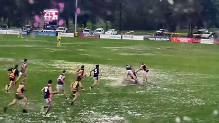 HDFNL:  Atrocious conditions in first semi-final after heavy rain and hail hit White Hills ground