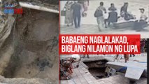 Babaeng naglalakad, biglang nilamon ng lupa | GMA Integrated Newsfeed