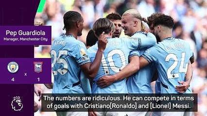 Guardiola compares 'ridiculous' Haaland to Messi and Ronaldo