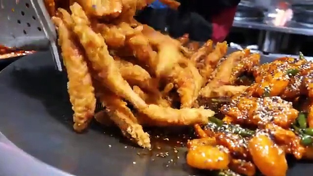 Korean traditional market street food! Chicken, Dakgangjung TOP 4  Korean Street food  Crispy Spicy chicken Dakgangjung   Korean Street food