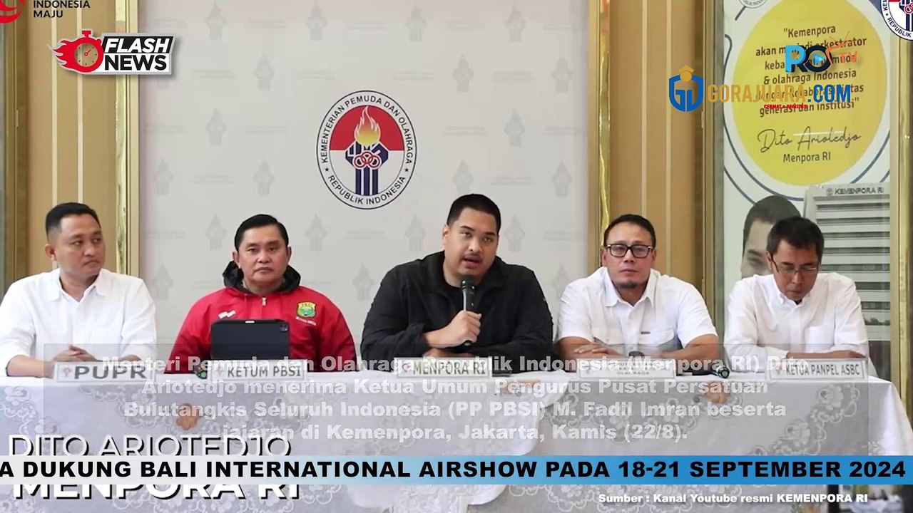 MENPORA DITO TERIMA KETUM PP PBSI FADIL IMRAN, BAHAS PEMBANGUNAN SPORT CENTER BULUTANGKIS