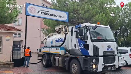 Samsun'da sağanak hayatı olumsuz etkiledi