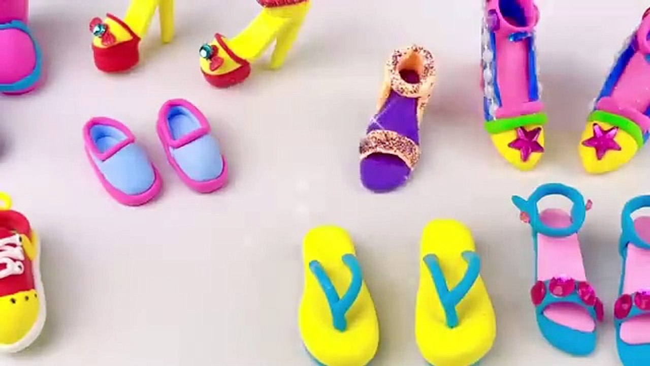 DIY How to Make Polymer Clay Miniature Doll Shoes _ DIY Miniature Footwear _ #Dolliyon
