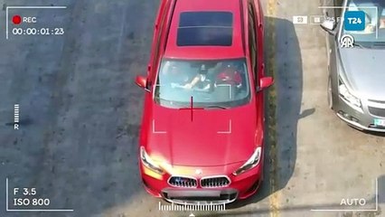 Mersin'de kucağında çocukla araç kullanan sürücü drone ile tespit edildi