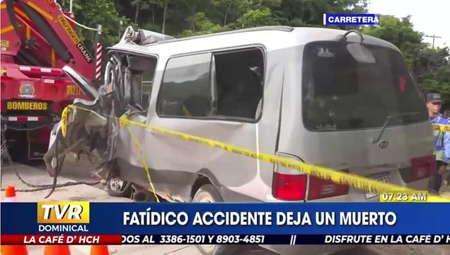 Conductor de busito falleció en Sabanagrande, Francisco Morazán, tras accidente con bus de servicio privado