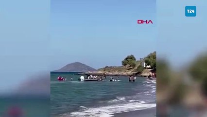 Download Video: Bodrum’da Sahil Güvenlik kaçak göçmenlerin peşine düştü; o anlar kamerada