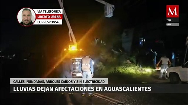 Lluvias dejan calles inundadas, árboles caídos y cortes de electricidad en Aguascalientes