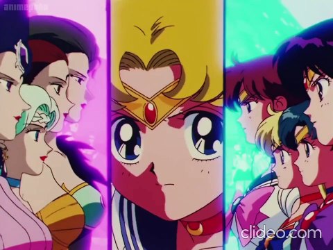 Sailor Moon and the Sailor Senshi vs the Spectre Sisters and Rubeus (Ai no Senshi battle)