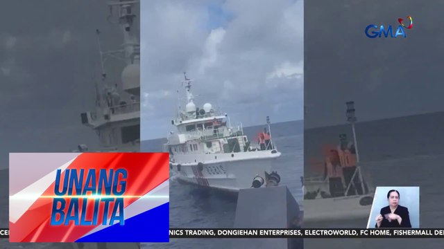 Pambobomba ng tubig at pagbangga ng mga barko ng China sa BRP Datu Sanday sa Escoda Shoal, nasaksihan ng GMA Integrated News | Unang Balita