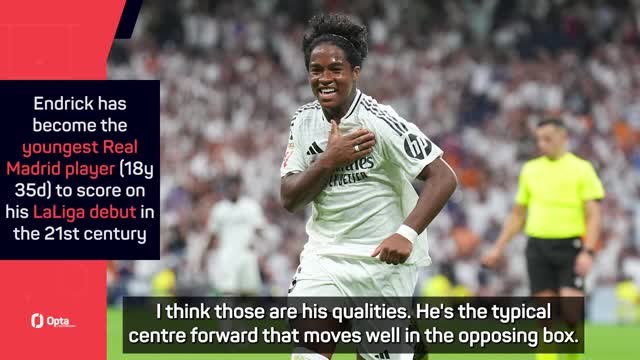 'Has great potential' - Ancelotti full of praise for youngster Endrick