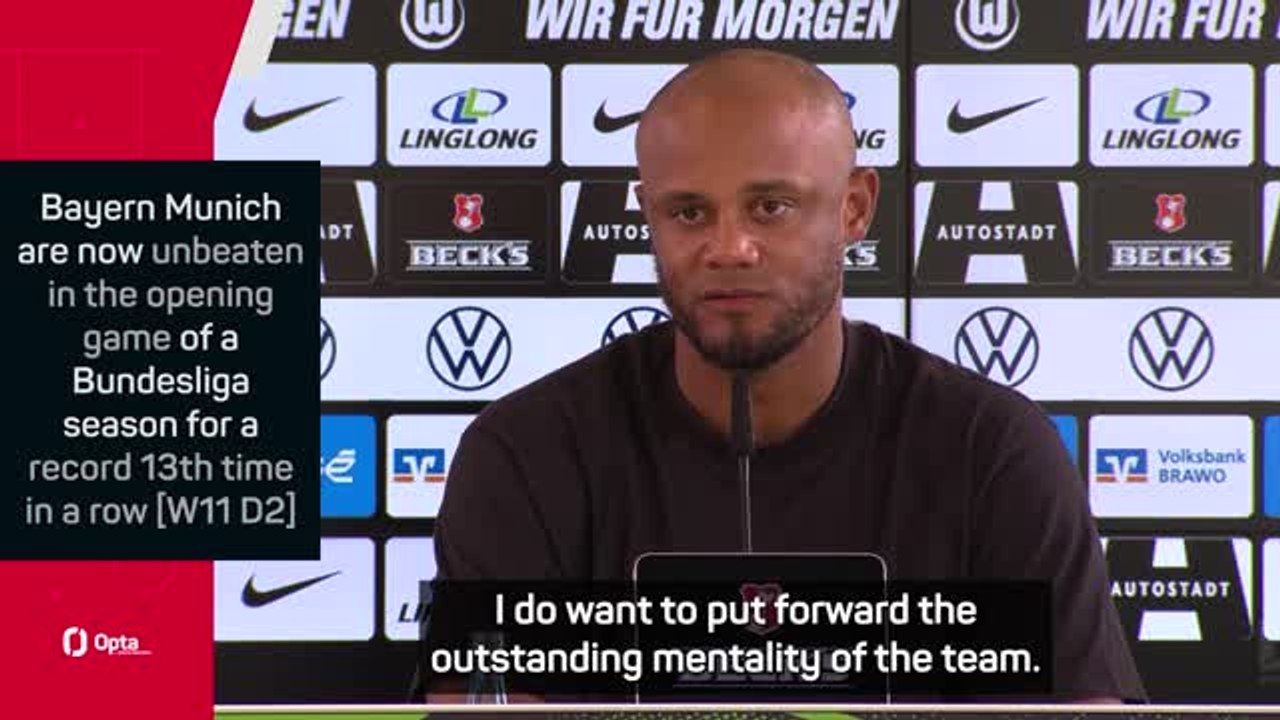 Kompany praises Bayern's mentality in tough Wolfsburg victory