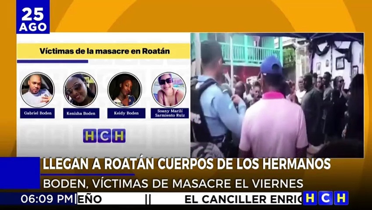 Llegan a Islas de la Bahía los tres hermanos masacrados en Roatán