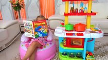 Roma and Diana Pretend Play Cooking Food Toys with Kitchen Play Set