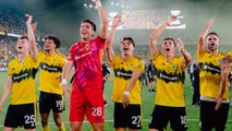 El equipo de Columbus canta y celebra junto a su afición tras ganar el título de Leagues Cup