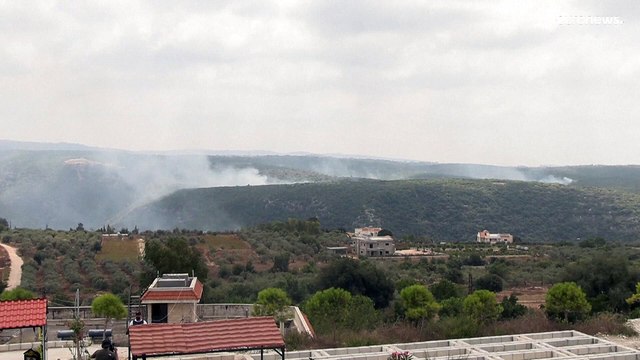 اندلاع حرائق في بلدة زبقين جنوب لبنان عقب غارة إسرائيلية