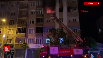 Iğdır'da apartman dairesinde yangın çıktı