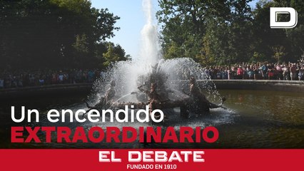 El encendido de las fuentes de La Granja que ha congregado a miles de personas