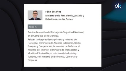 Sánchez se borra del Consejo de Seguridad Nacional pese a haber vuelto de Lanzarote y delega en Bolaños