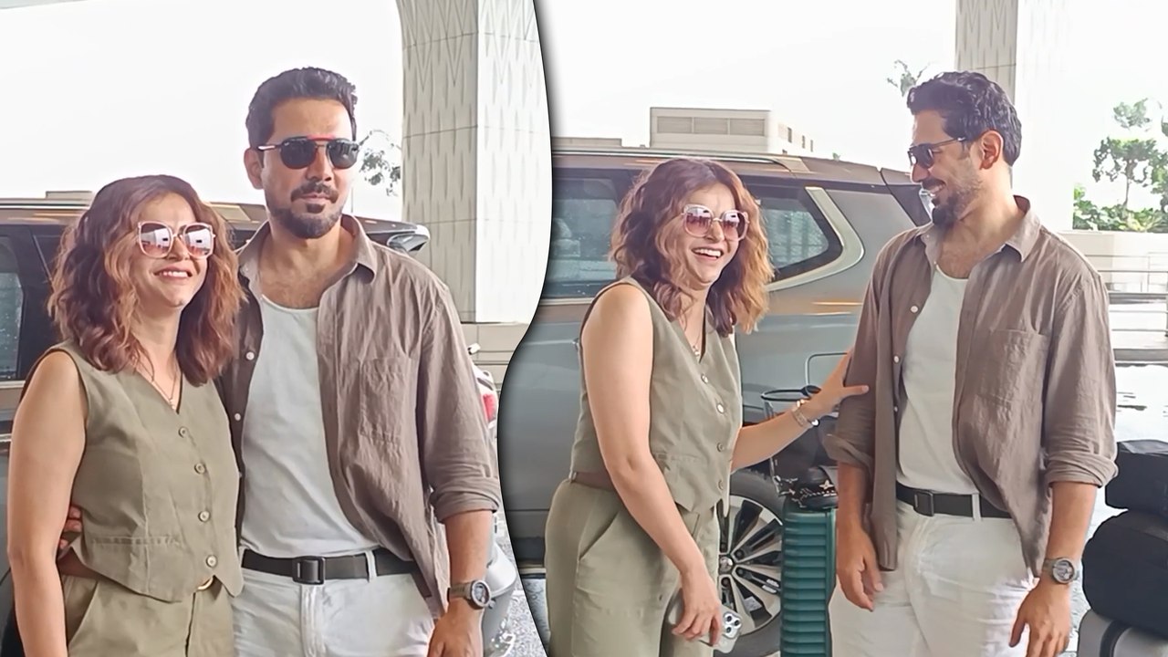 All Smiles For Rubina Dilaik And Abhinav Shukla As They Depart From Mumbai