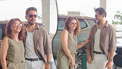 All Smiles For Rubina Dilaik And Abhinav Shukla As They Depart From Mumbai